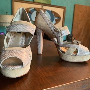 White House black market taupe heels